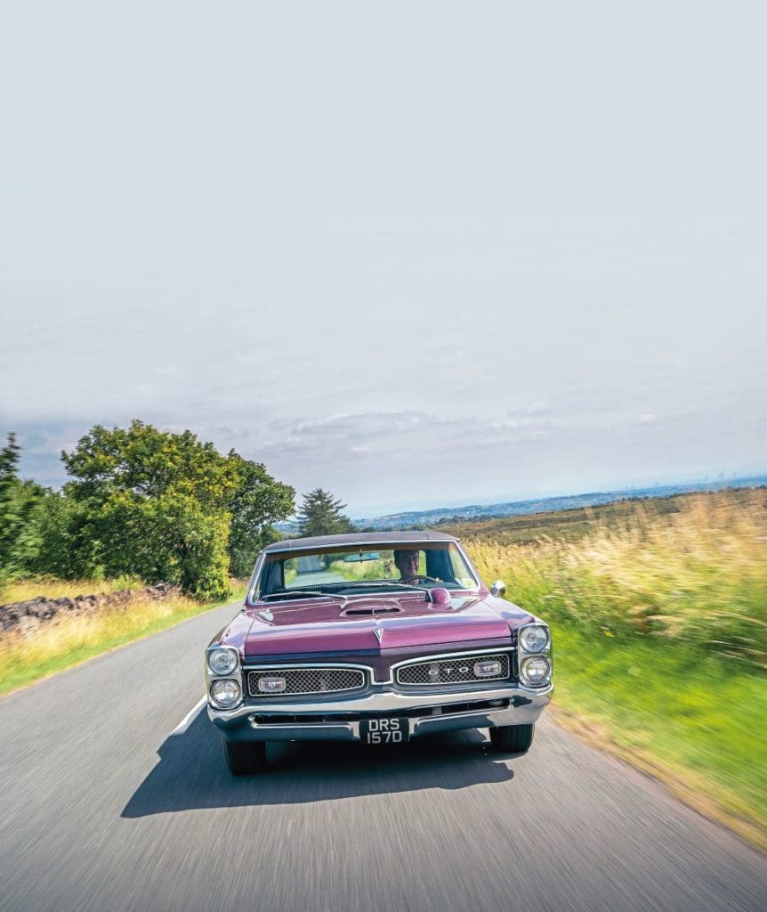 Ian's purple 1967 Pontiac GTO from the front