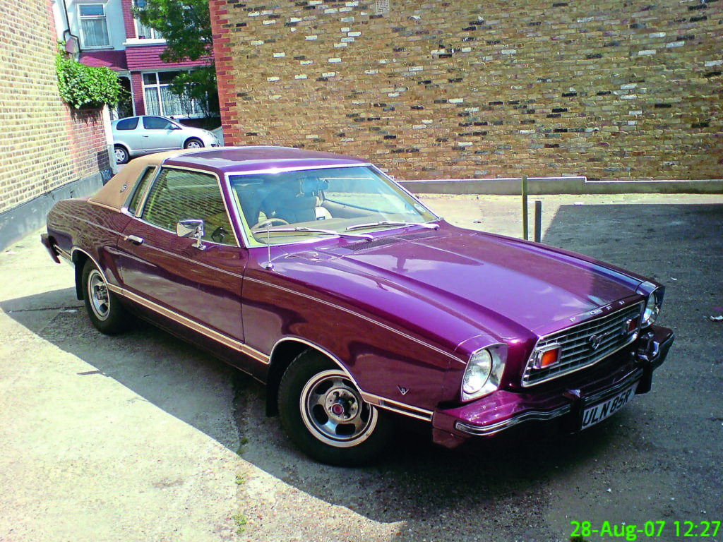 The '76 Mustang from the front.