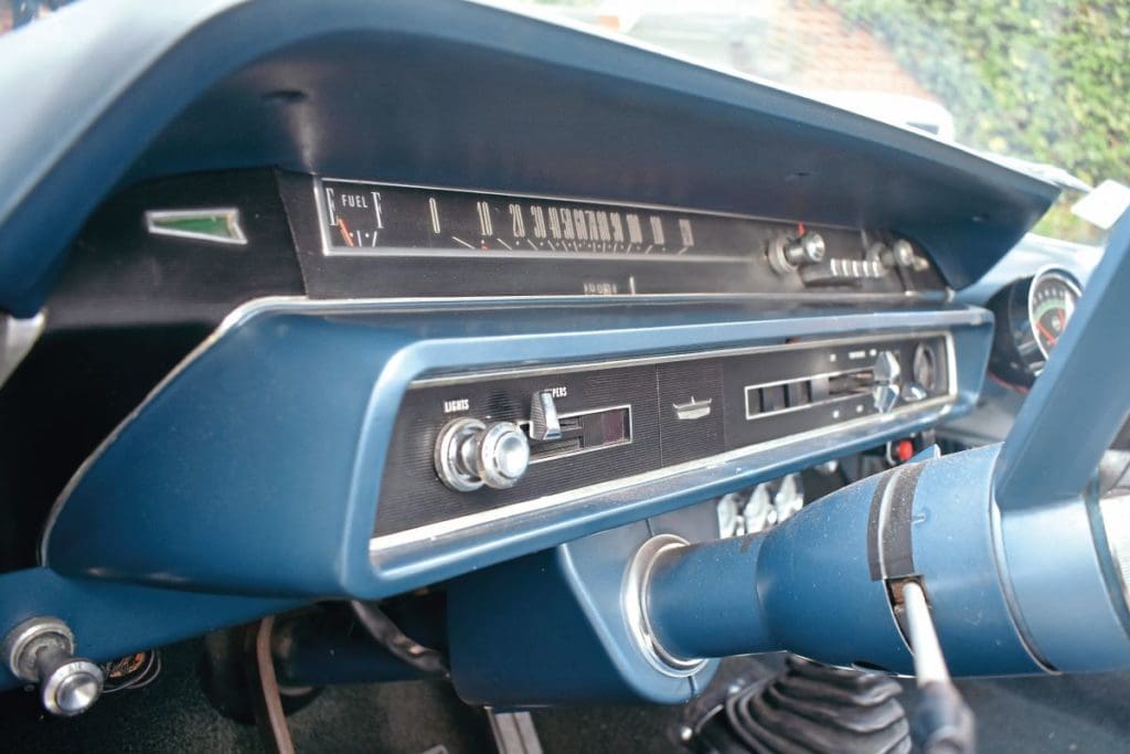 Interior of the 1965 Ford Custom