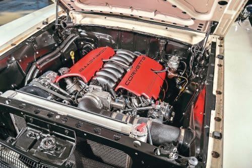 5.7 litres of LS1 Chevy power sits neatly in the clean engine bay.