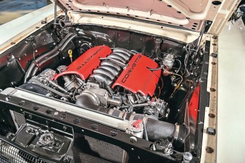 5.7 litres of LS1 Chevy power sits neatly in the clean engine bay.
