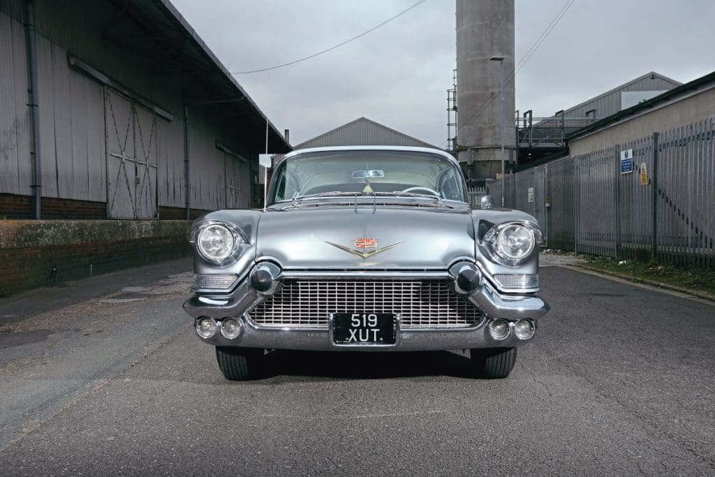 The Cadillac from the front, showing off the single headlamps