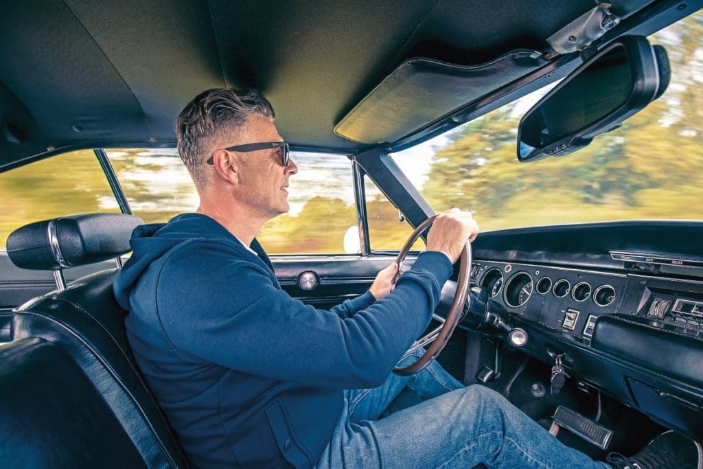 Rob driving the Dodge Charger