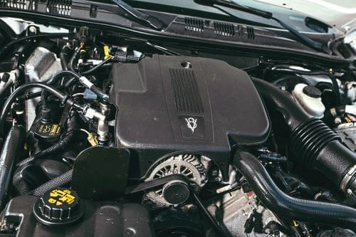 4.6-litre modular V8 engine in American police car.