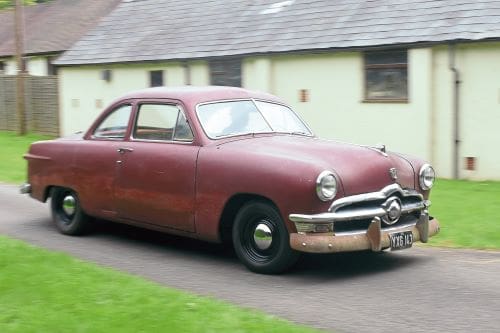 1950 Ford Custom Club Coupe driving