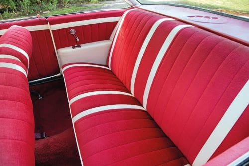 Interior shot of bench seats in 1961 Buick Invicta