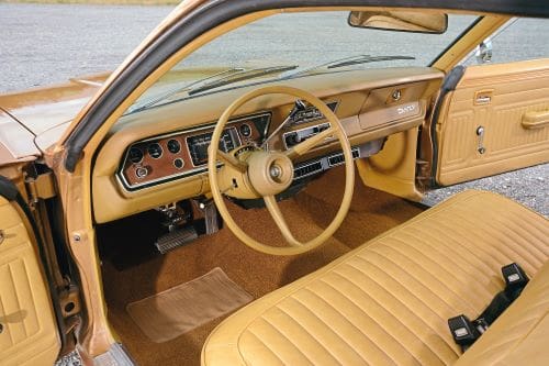 1973 Plymouth Duster interior and wheel