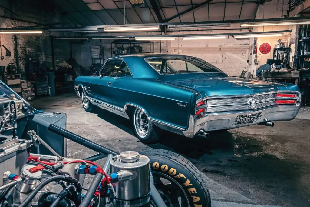 1965 Buick Wildcat in garage from back