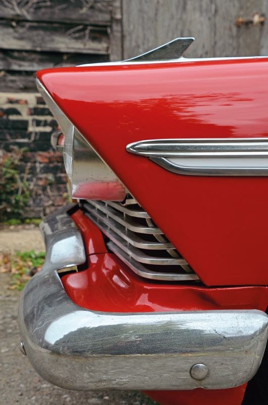 Headlamps close up from the side on the Plymouth Belvedere
