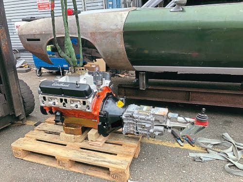 Replacement engine next to 'Cuda shell