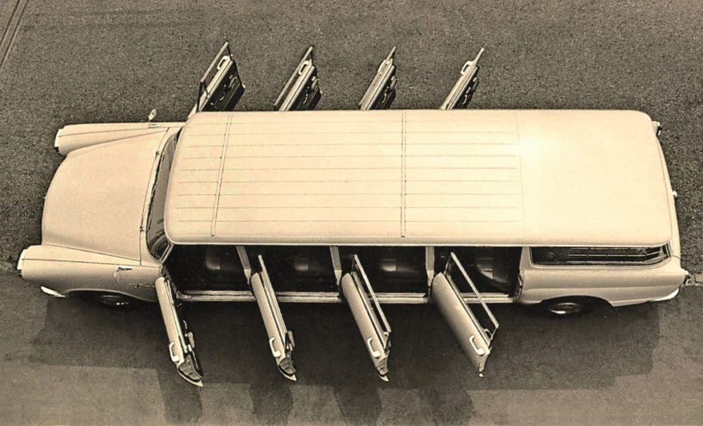 Overview of the Checker Aerobus eight-door station wagon.