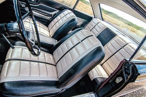 The two-tone interior of the 1963 Mercury Comet